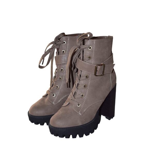 Bamboo Chunky Platform Boots Size 6 - Picture 1 of 6